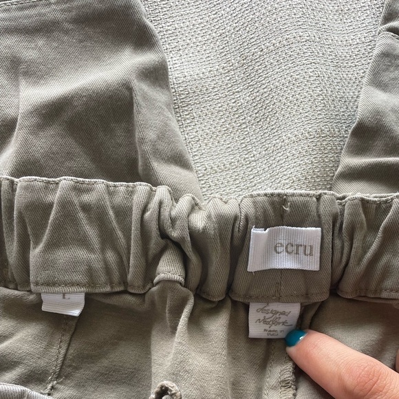 Women's Ecru Tuxedo Stripe Chino Pants - Sz. L - Picture 4 of 4